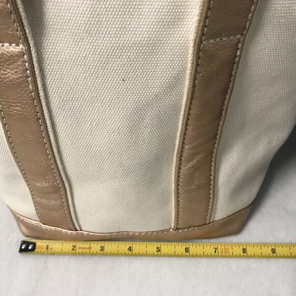 LANDS END Canvas Bag Lot 2 Small Navy & Natural Crossbody Strap - Picture 12 of 16